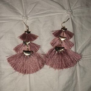 Light pink tassel earrings